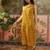Printed Dark Mustard Viscose Rayon Co Ords for Women