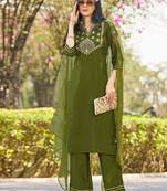 Women Ethnic Motifs Embroidered Kurta with Palazzo & Dupatta