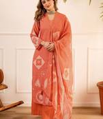 Women Printed Regular Pure Cotton Kurta with Palazzos & With Dupatta