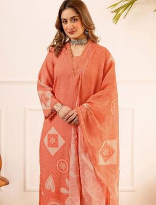 Women Printed Regular Pure Cotton Kurta with Palazzos & With Dupatta 4