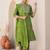 Women Leheriya Dyed Regular Sequinned Pure Cotton Kurta with Trousers & With Dupatta