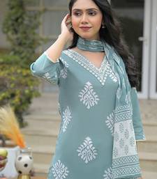 Women Ethnic Motifs Printed Regular Thread Work Kurta with Trousers & With Dupatta