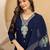 Floral Embroidered Square Neck Thread Work Kurta With Trousers & Dupatta