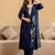 Floral Embroidered Square Neck Thread Work Kurta With Trousers & Dupatta