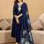 Floral Embroidered Square Neck Thread Work Kurta With Trousers & Dupatta