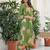 Printed Green Viscose Rayon Co Ords for Women