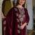 Women Embroidered Regular Velvet Kurta with Trousers & With Dupatta