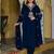 Women Ethnic Motifs Embroidered Regular Thread Work Velvet Kurta with Trousers & With Dupatta