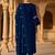 Women Ethnic Motifs Embroidered Regular Thread Work Velvet Kurta with Trousers & With Dupatta