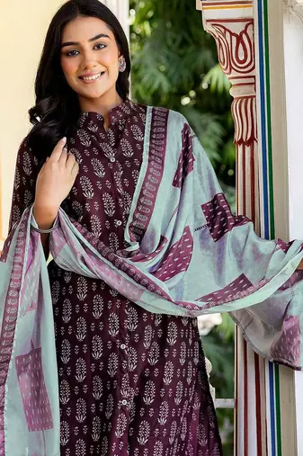 Women Ethnic Motifs Printed Regular Kurta with Trousers & Dupatta