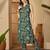 Floral Printed Rama Green Rayon Co Ords for Women