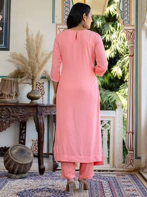 Chikankari Embroidered Chikankari Embroidery Cotton Blend Co Ords for Women 5