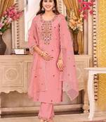 Women Floral Embroidered Regular Thread Work Kurta with Trousers & With Dupatta