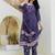 Floral Printed Notch Neck Sequinned Straight Kurta With Trouser & Dupatta