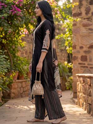 Women Ethnic Motifs Embroidered Regular Thread Work Kurta with Palazzos & With Dupatta 5