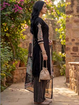 Women Ethnic Motifs Embroidered Regular Thread Work Kurta with Palazzos & With Dupatta 6