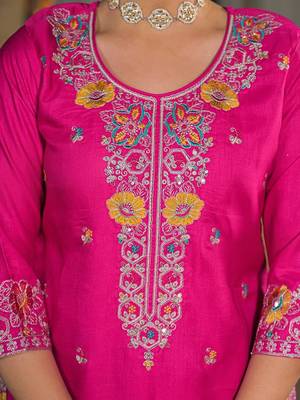 Women Ethnic Motifs Embroidered Regular Thread Work Kurta with Patiala & With Dupatta 4