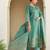 Floral Woven Design Straight Kurta With Trousers & Dupatta