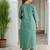 Floral Woven Design Straight Kurta With Trousers & Dupatta