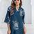 Printed Rama Blue Cotton Blend Co Ords for Women