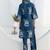 Printed Rama Blue Cotton Blend Co Ords for Women