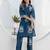 Printed Rama Blue Cotton Blend Co Ords for Women