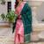 Geometric Woven Design V-Neck Thread Work Straight Kurta With Palazzo And Dupatta