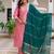 Geometric Woven Design V-Neck Thread Work Straight Kurta With Palazzo And Dupatta