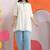 Embroidered White Cotton Blend Farsi Salwar Co Ords for Women