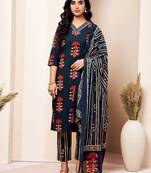 Women Floral Printed Kurta with Trousers & Dupatta