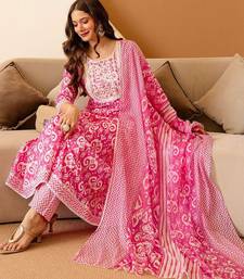 Women Ethnic Motifs Printed Anarkali Kurta with Churidar
