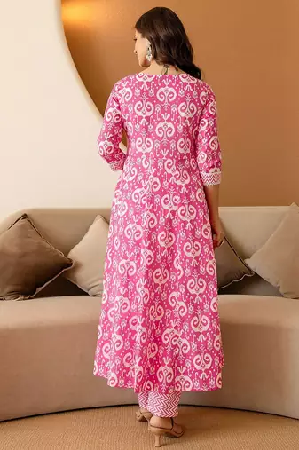Women Ethnic Motifs Printed Anarkali Kurta with Churidar
