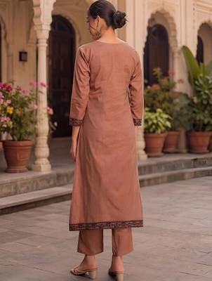 Women Floral Printed Regular Pure Cotton Kurta with Trousers & With Dupatta 2
