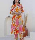 Printed White Cotton Co Ords for Women