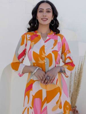 Printed White Cotton Co Ords for Women 2