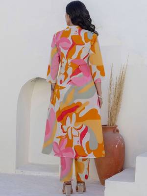 Printed White Cotton Co Ords for Women 3