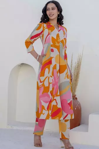 Printed White Cotton Co Ords for Women