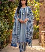 Women Printed Regular Pure Cotton Kurta with Trousers & With Dupatta
