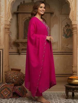 Women Ethnic Motifs Printed Regular Kurta with Trousers & With Dupatta 4