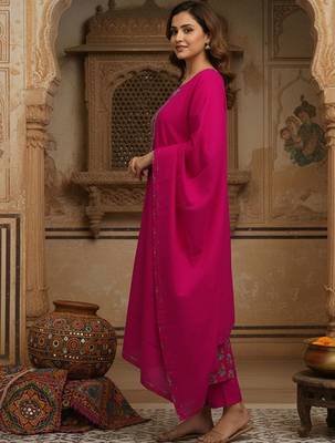 Women Ethnic Motifs Printed Regular Kurta with Trousers & With Dupatta 5