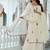 Women White Pure Cotton Embroidered Straight Kurta Sharara with Dupatta