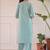 Women Floral Embroidered Regular Thread Work Pure Cotton Kurta with Trousers & With Dupatta