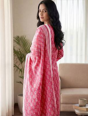 Women Ethnic Motifs Printed Regular Kurta with Trousers & With Dupatta 4