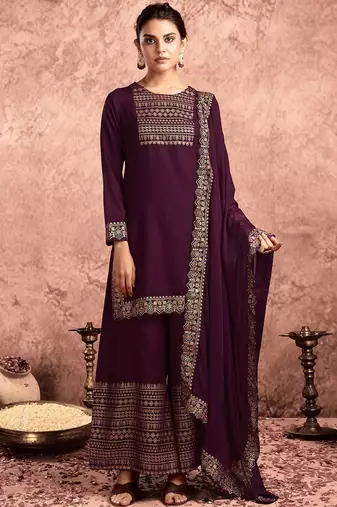women floral printed kurta with palazzo & dupatta