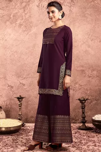 women floral printed kurta with palazzo & dupatta