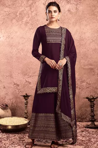 women floral printed kurta with palazzo & dupatta