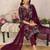 Women Floral Printed Regular Thread Work Kurta with Trousers & With Dupatta