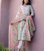 Women Embroidered Regular Kurta with Pyjamas & With Dupatta