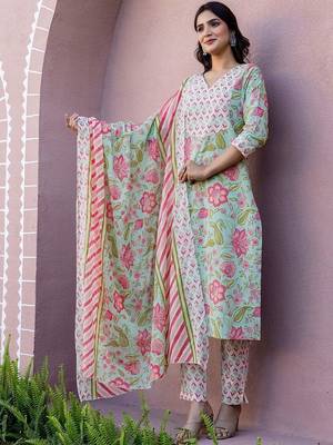 Women Embroidered Regular Kurta with Pyjamas & With Dupatta 4