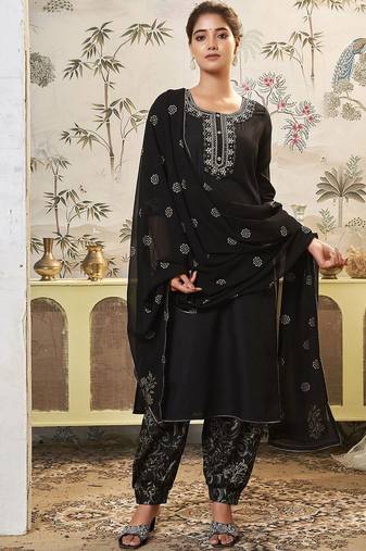 Women Ethnic Motifs Embroidered Kurta with Trousers & Dupatta
